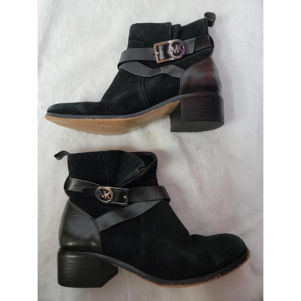 Michael Kors Women's Boots Size 8M Contemporary Black Suede LOGO, Zipper - Picture 10 of 10